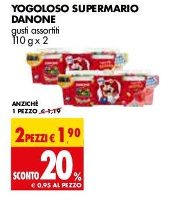 Tigros Danone Yogoloso Supermario 110g x 2 offerta