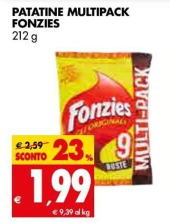 Tigros Fonzies Patatine Multipack 212g offerta