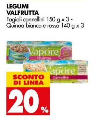 Tigros 20% Sconto Valfrutta Legumi 150g x 3-140g x 3 offerta