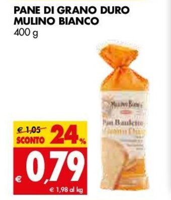 Tigros Mulino Bianco Pane di Grano Duro 400g offerta