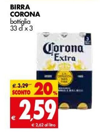Tigros Corona Birra 33cl x 3 offerta