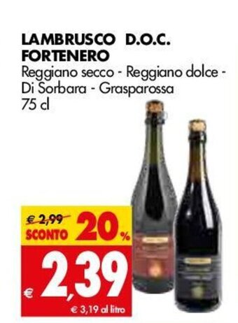 Tigros Fortenero Lambrusco D.O.C. 75cl offerta