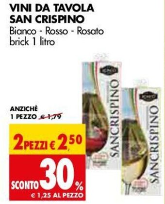 Tigros San Crispino Vini da Tavola 1 litro offerta