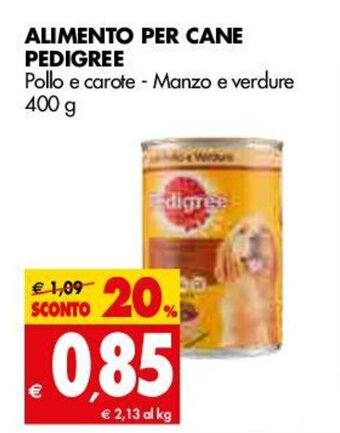 Tigros Pedigree Alimento per Cane 400g offerta