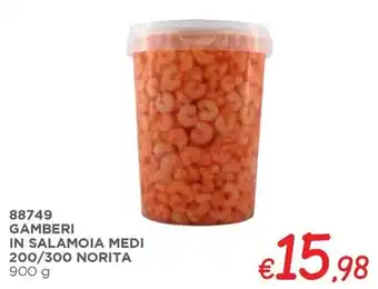 Zona 88749 GAMBERI IN SALAMOIA MEDI 200/300 NORITA 900 g offerta