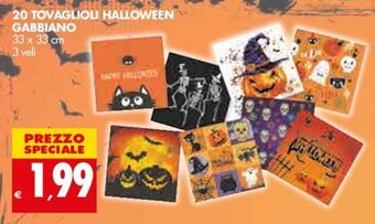 Tigros Gabbiano 20 Tovaglioli Halloween 33x33cm offerta
