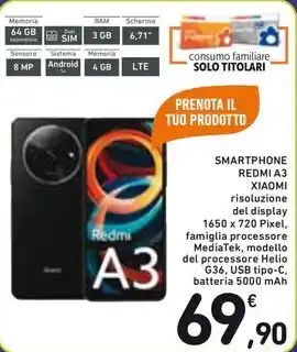 Spazio Conad SMARTPHONE REDMI A3 XIAOMI offerta