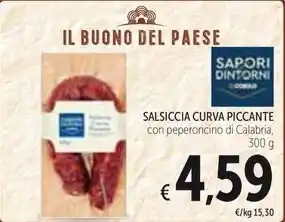 Spazio Conad SALSICCIA CURVA PICCANTE con peperoncino di Calabria, 300 g offerta