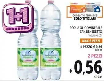 Spazio Conad ACQUA OLIGOMINERALE SAN BENEDETTO naturale, 2 l offerta