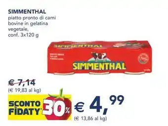 Esselunga SIMMENTHAL piatto pronto di carni bovine in gelatina vegetale, conf. 3x120 g offerta