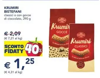 Esselunga KRUMIRI BISTEFANI classici o con gocce di cioccolato, 290 g offerta