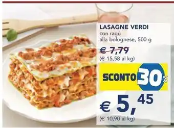 Esselunga LASAGNE VERDI con ragù alla bolognese, 500 g offerta