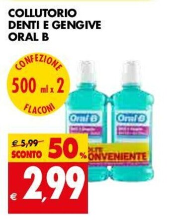 Tigros Oral-B Collutorio Denti e Gengive 500ml x 2 offerta