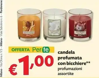 Candela profumata con bicchiere