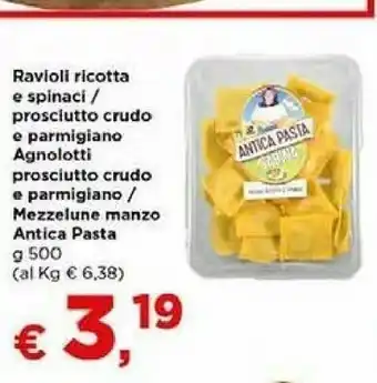 Metà Antica pasta - ravioli ricotta spinaci e parmigiano 500 g(ml) offerta