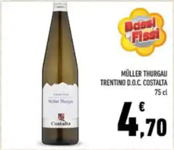 Conad MÜLLER THURGAU TRENTINO D.O.C. COSTALTA 75 cl offerta