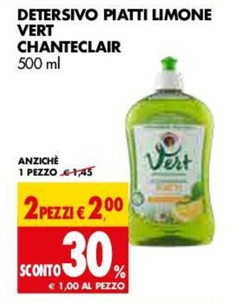 Tigros Chanteclair Detersivo Piatti limone 500ml offerta