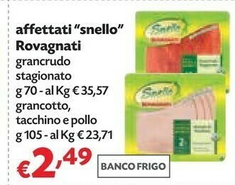 Pam Rovagnati - snello crudo stagionato 70 g(ml) offerta