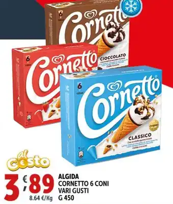 Deco Supermercati ALGIDA CORNETTO 6 CONI VARI GUSTI offerta