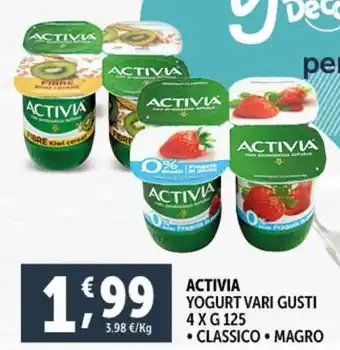 Deco Supermercati ACTIVIA YOGURT VARI GUSTI 4XG125 offerta