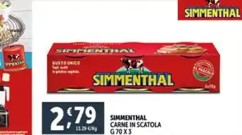 Deco Supermercati SIMMENTHAL CARNE IN SCATOLA G70X3 offerta