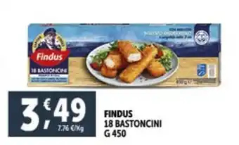 Deco Supermercati FINDUS 18 BASTONCINI G450 offerta