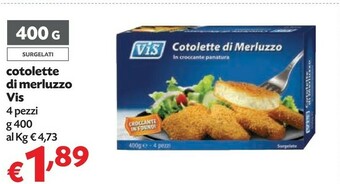 Vis - cotolette di merluzzo 400 g(ml)
