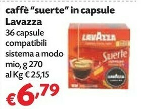 Pam Lavazza suerte capsule caffè tostatura scura 36 pezzo(i) offerta