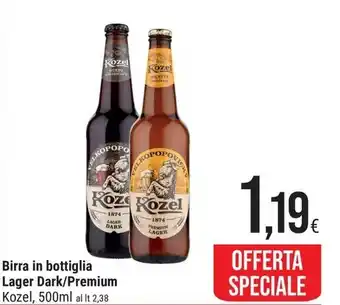 Supermercati Gulliver Birra in bottiglia Lager Dark/Premium Kozel, 500ml offerta