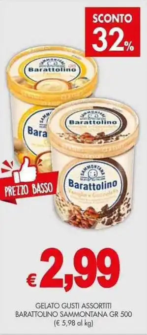 PrestoFresco GELATO GUSTI ASSORTITI BARATTOLINO SAMMONTANA GR 500 offerta