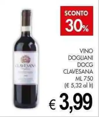 PrestoFresco VINO DOGLIANI DOCG CLAVESANA ML 750 offerta