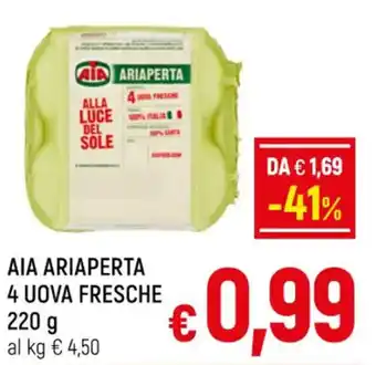 A&O AIA ARIAPERTA 4 UOVA FRESCHE 220 g offerta