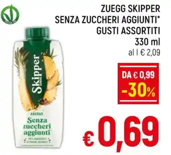 A&O ZUEGG SKIPPER SENZA ZUCCHERI AGGIUNTI GUSTI ASSORTITI 330 ml offerta