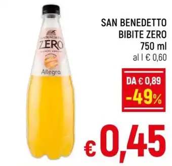 A&O SAN BENEDETTO BIBITE ZERO 750 ml offerta