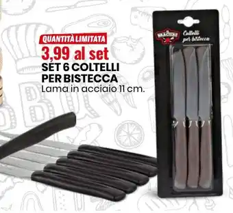 Eurospin SET 6 COLTELLI PER BISTECCA offerta