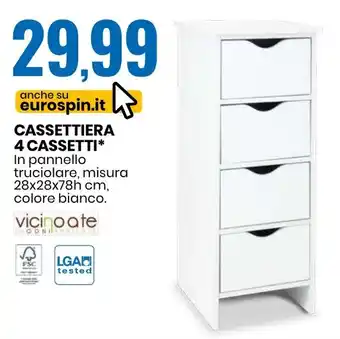 Eurospin CASSETTIERA 4 CASSETTI offerta