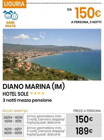 Eurospin DIANO MARINA (IM) HOTEL SOLE offerta