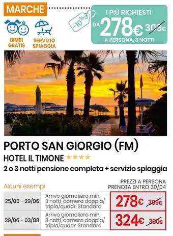 Eurospin PORTO SAN GIORGIO (FM) HOTEL IL TIMONE offerta