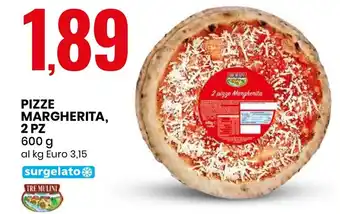 Eurospin PIZZE MARGHERITA, 2 PZ 600 g offerta