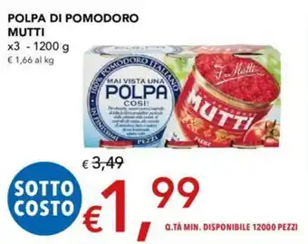 Migross Supermercati e Market POLPA DI POMODORO MUTTI x3 - 1200 g offerta