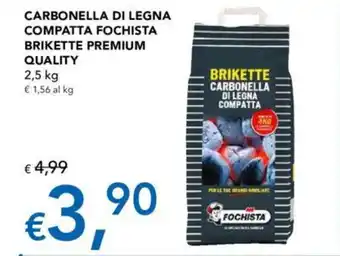 Migross Supermercati e Market CARBONELLA DI LEGNA COMPATTA FOCHISTA BRIKETTE PREMIUM QUALITY 2,5 kg offerta