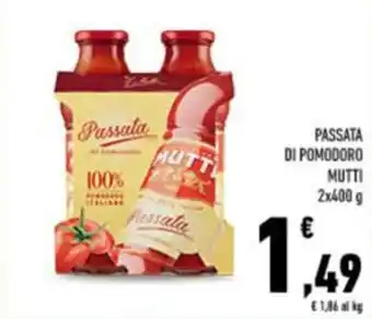 Conad PASSATA DI POMODORO MUTTI 2x400 g offerta