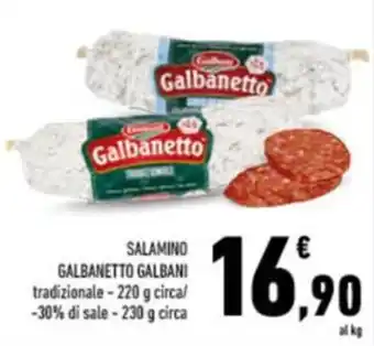 Conad SALAMINO GALBANETTO GALBANI tradizionale-220 g circal -30% di sale - 230 g circa offerta