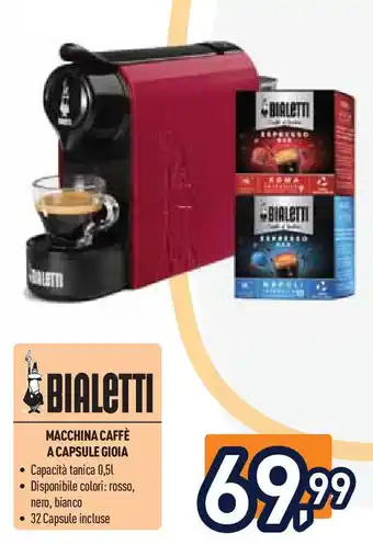 Unieuro BIALETTI MACCHINA CAFFÈ A CAPSULE GIOIA offerta