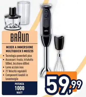 Unieuro BRAUN MIXER A IMMERSIONE MULTIQUICK 5 MQ5235 offerta