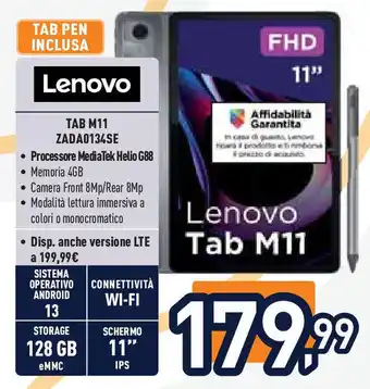 Unieuro Lenovo TAB M11 ZADA0134SE offerta