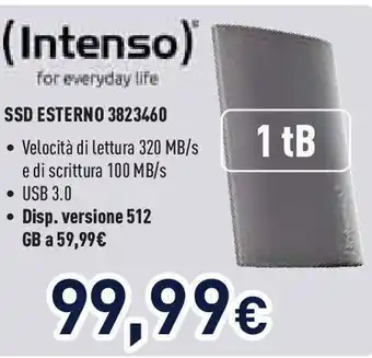 Unieuro Intenso SSD ESTERNO 3823460 offerta