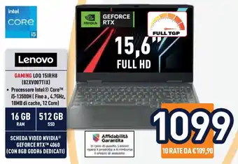 Unieuro Lenovo GAMING LOQ 15IRH8 (82XV007TIX) offerta