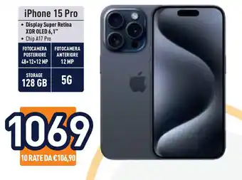 Unieuro iPhone 15 Pro offerta