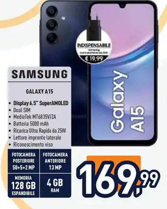 Unieuro SAMSUNG GALAXY A15 offerta